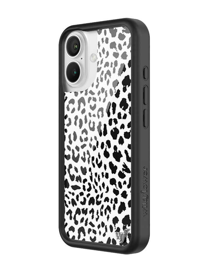 Wildflower iPhone case 16 Snow Meow Leopard White Cute