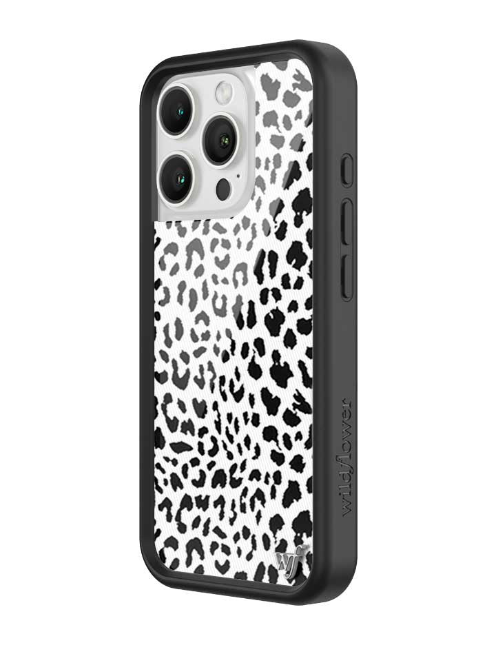 Wildflower iPhone case 16 Pro Snow Meow Leopard White Cute