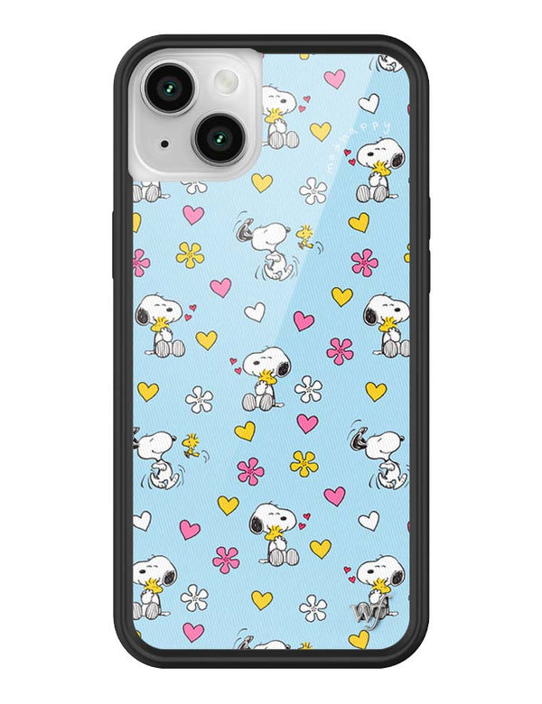 Wildflower iPhone case 14 Plus Madhappy x Peanuts Collab Blue Cute