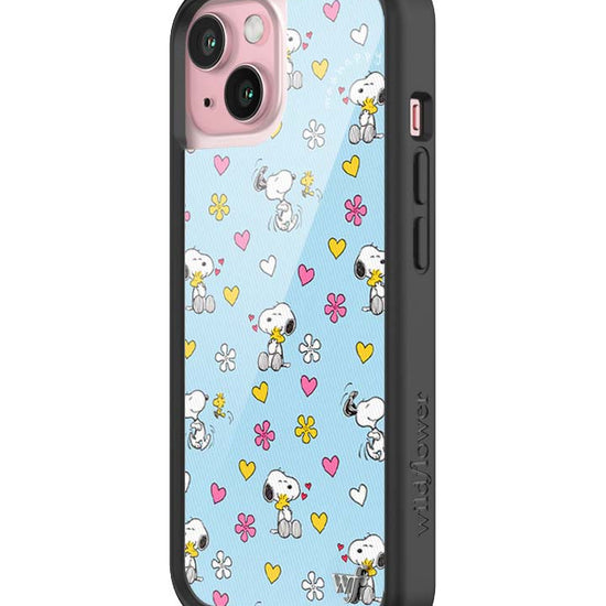 Wildflower iPhone case 15 Madhappy x Peanuts Collab Blue Cute