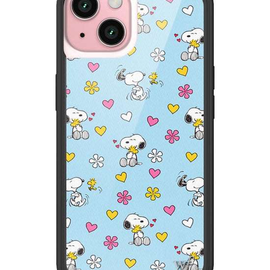 Wildflower iPhone case 15 Madhappy x Peanuts Collab Blue Cute