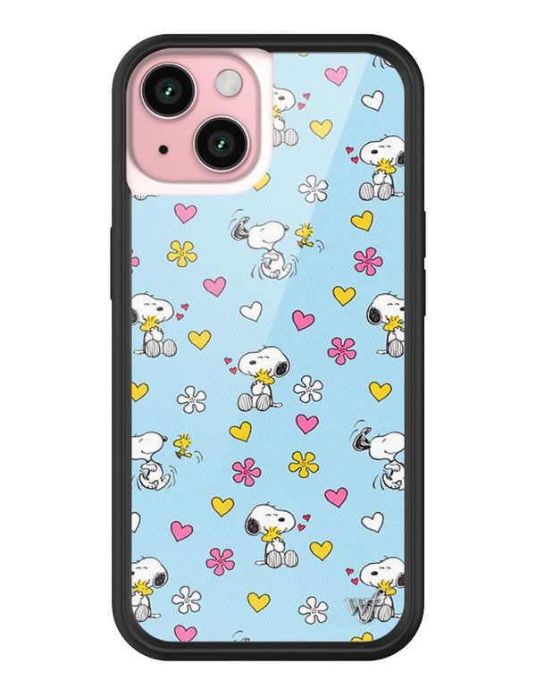 Wildflower iPhone case 15 Madhappy x Peanuts Collab Blue Cute