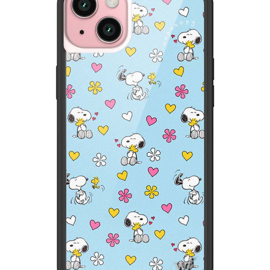 Wildflower iPhone case 15 Plus Madhappy x Peanuts Collab Blue Cute