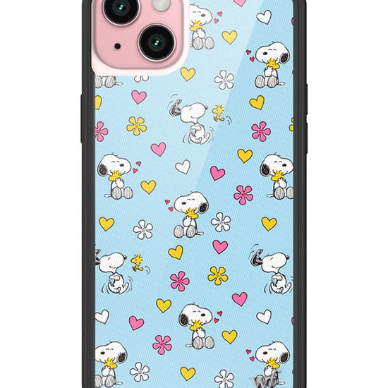 Wildflower iPhone case 15 Plus Madhappy x Peanuts Collab Blue Cute