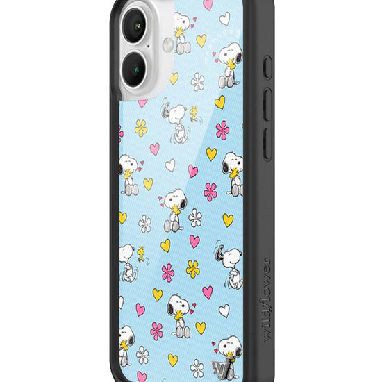 Wildflower iPhone case 16 Plus Madhappy x Peanuts Collab Blue Cute