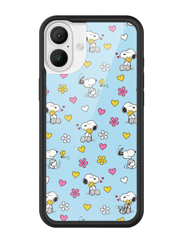 Wildflower iPhone case 16 Plus Madhappy x Peanuts Collab Blue Cute
