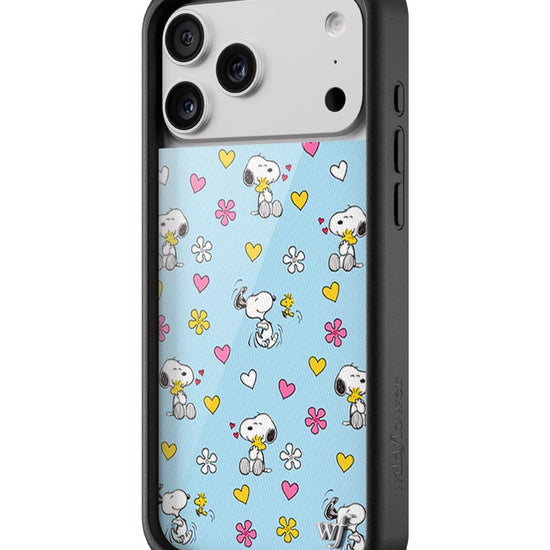 Wildflower iPhone case 17 Pro Max Madhappy x Peanuts Collab Blue Cute