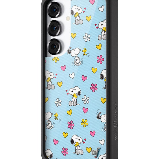 Wildflower Galaxy S25 case Madhappy x Peanuts Collab Blue Cute