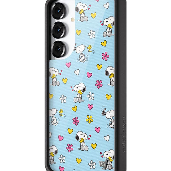 Wildflower Galaxy S25 case Plus Madhappy x Peanuts Collab Blue Cute
