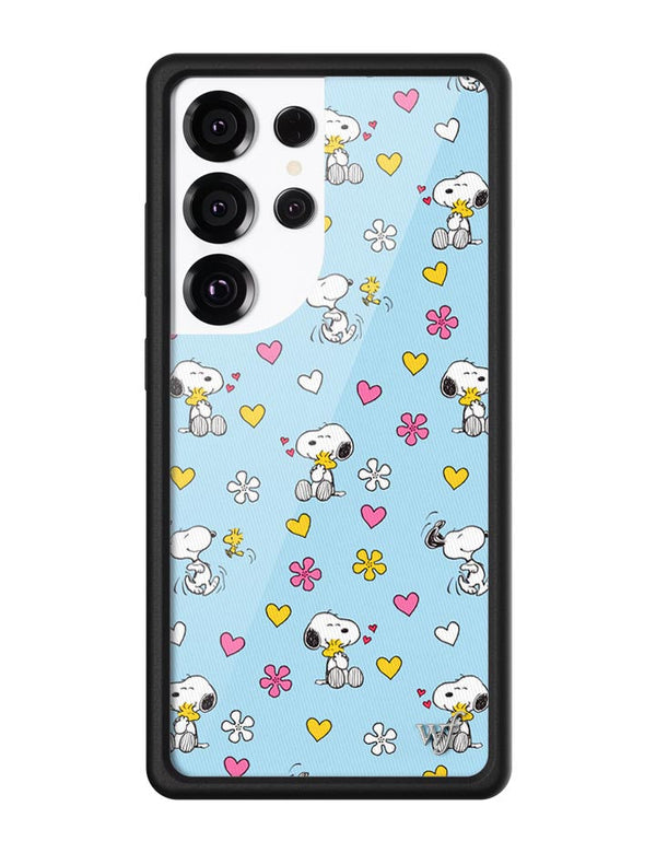 Wildflower Galaxy S25 case Ultra Madhappy x Peanuts Collab Blue Cute