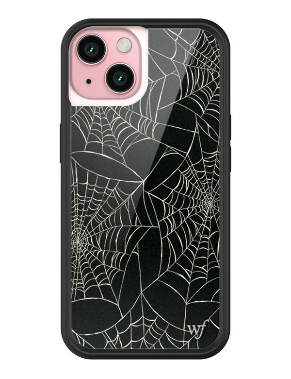 Wildflower iPhone case 15 Itsy Bitsy Spider Black Cute