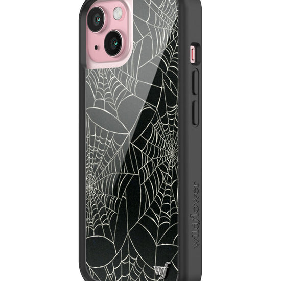 Wildflower iPhone case 15 Itsy Bitsy Spider Black Cute