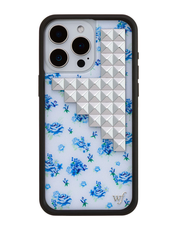 iPhoneケース　両面スタッズ　フラワー×クロス Forget Me Not Floral Stud iPhone 16 Pro Max Case – Wildflower Cases