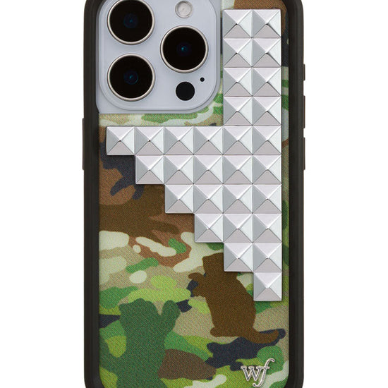 Wildflower iPhone case 15 Pro Cat Camo Stud Cute