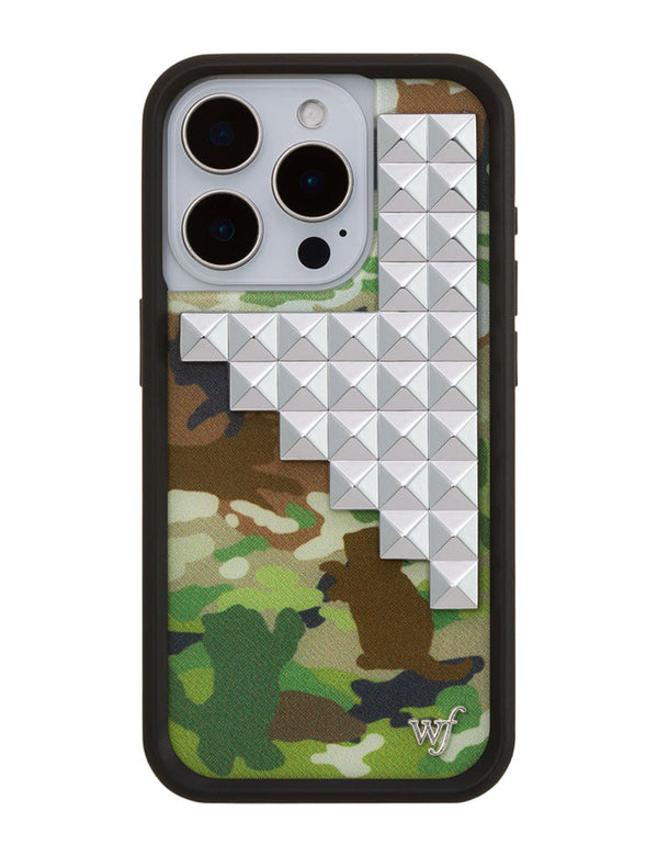 Wildflower iPhone case 15 Pro Cat Camo Stud Cute