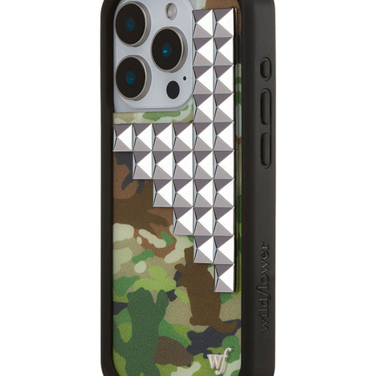 Wildflower iPhone case 15 Pro Cat Camo Stud Cute