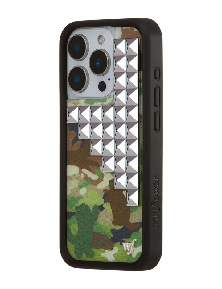 Wildflower iPhone case 15 Pro Cat Camo Stud Cute