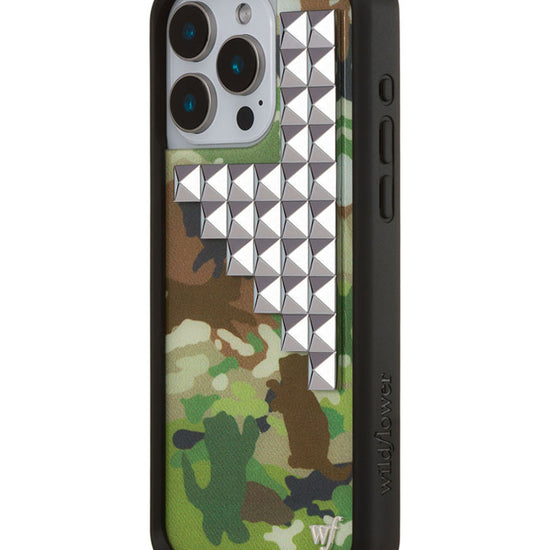 Wildflower iPhone case 15 Pro Max Cat Camo Stud Cute