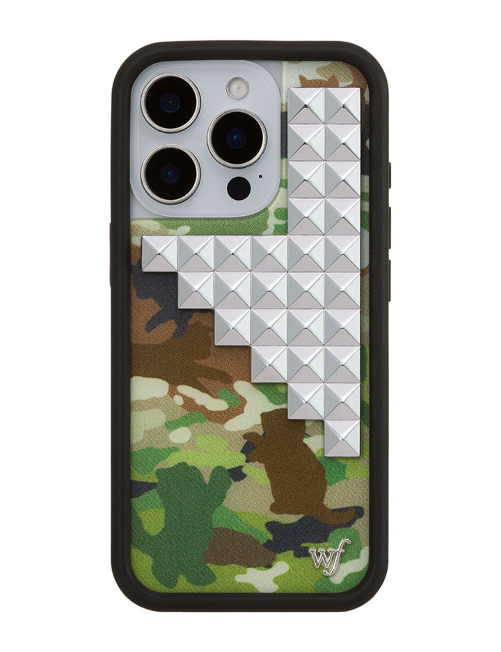 Wildflower iPhone case 16 Pro Cat Camo Stud Cute