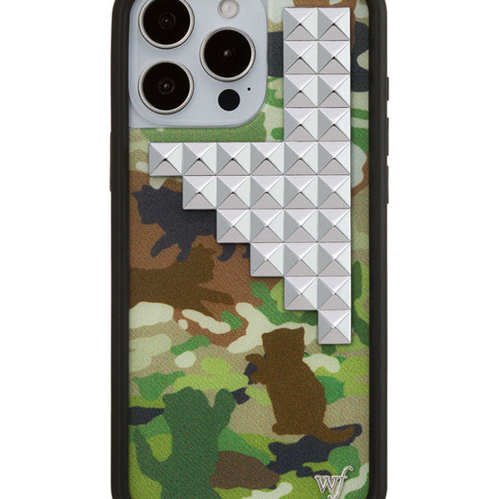 Wildflower iPhone case 16 Pro Max Cat Camo Stud Cute