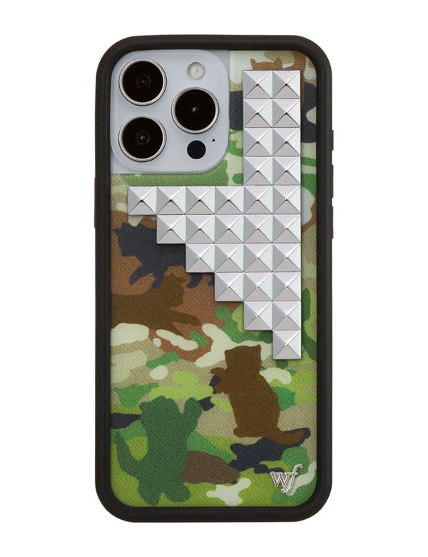 Wildflower iPhone case 16 Pro Max Cat Camo Stud Cute