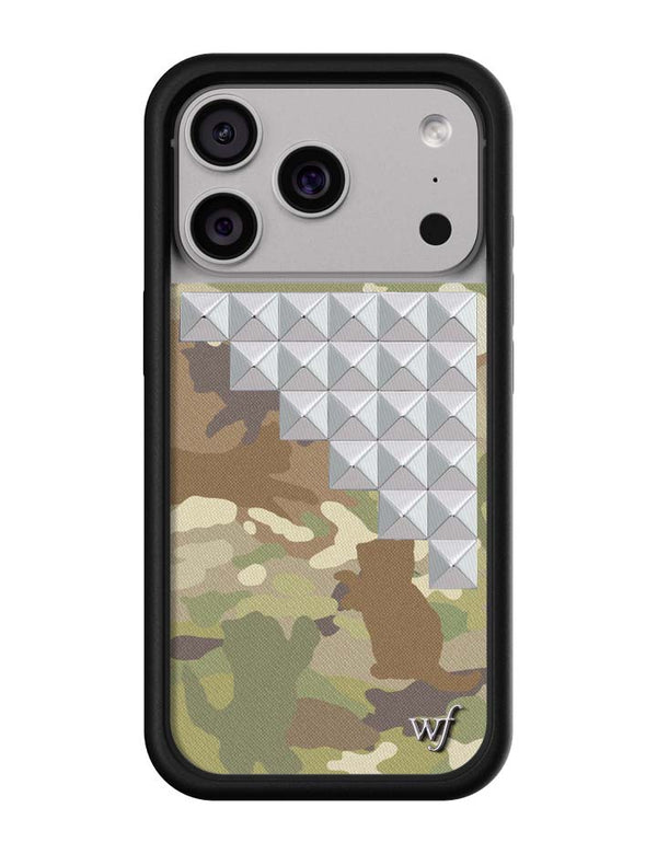 Wildflower iPhone case 17 Pro Cat Camo Stud Cute