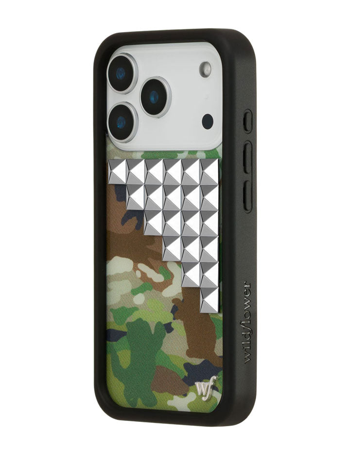 Wildflower iPhone case 17 Pro Cat Camo Stud Cute