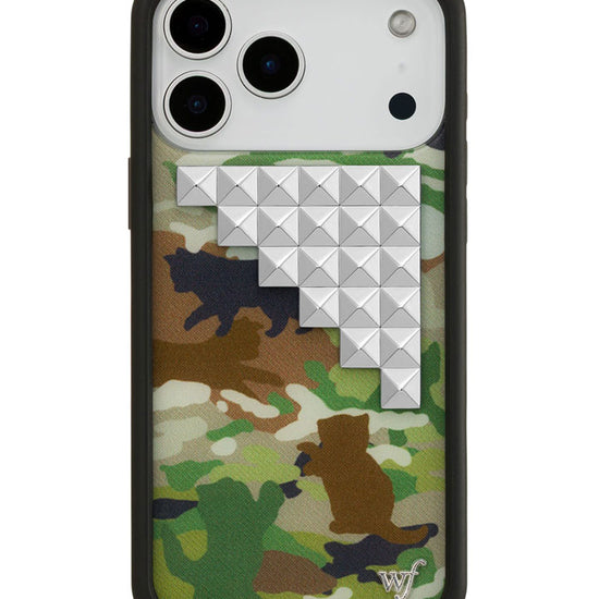 Wildflower iPhone case 17 Pro Max Cat Camo Stud Cute