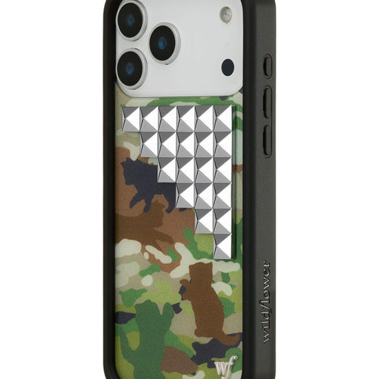 Wildflower iPhone case 17 Pro Max Cat Camo Stud Cute