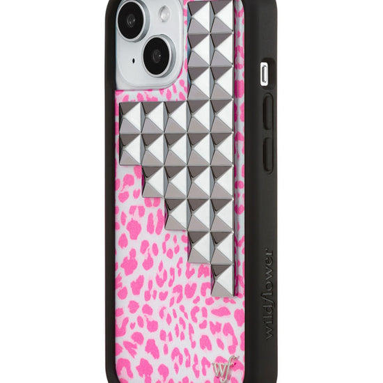 Wildflower iPhone case 15 Pink Meow Stud Cute