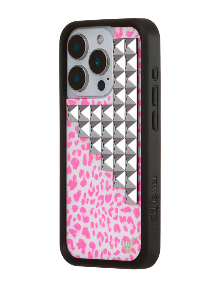 Wildflower iPhone case 15 Pro Pink Meow Stud Cute