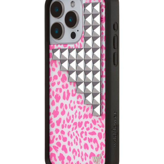 Wildflower iPhone case 15 Pro Max Pink Meow Stud Cute