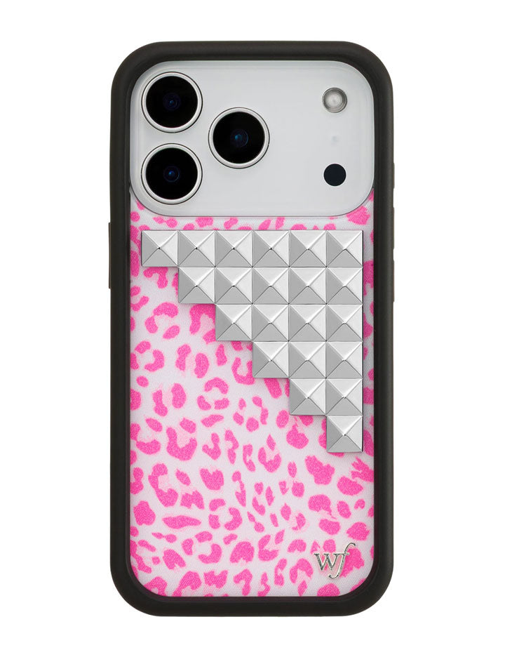 Pink Meow Stud iPhone 17 Pro Case – Wildflower Cases