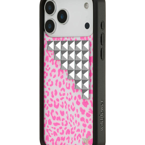 Wildflower iPhone case 17 Pro Max Pink Meow Stud Cute