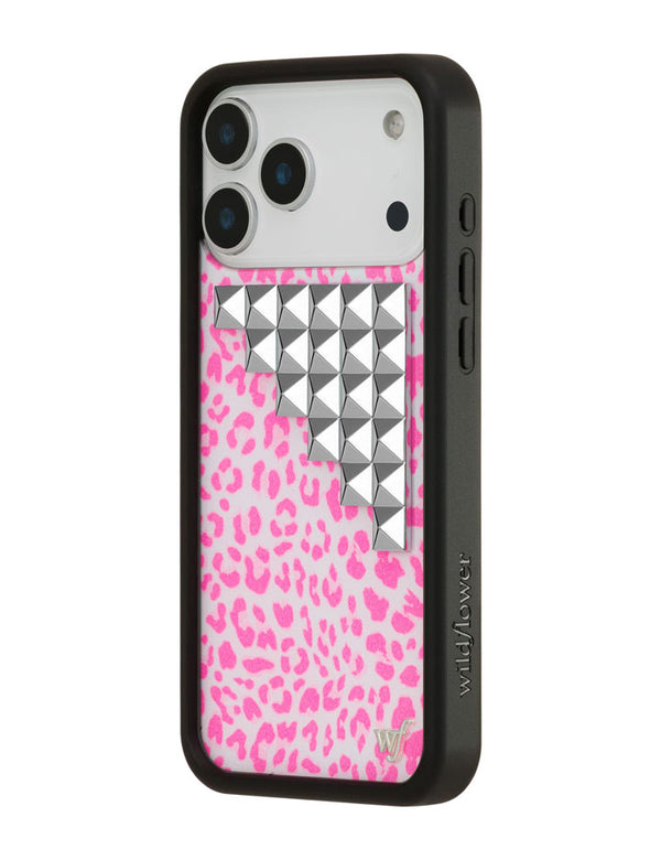 Wildflower iPhone case 17 Pro Max Pink Meow Stud Cute