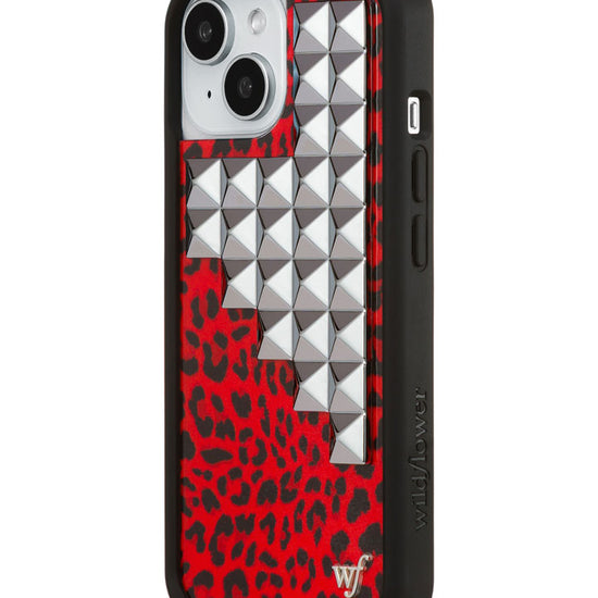 Wildflower iPhone case 15 Red Meow Stud Cute
