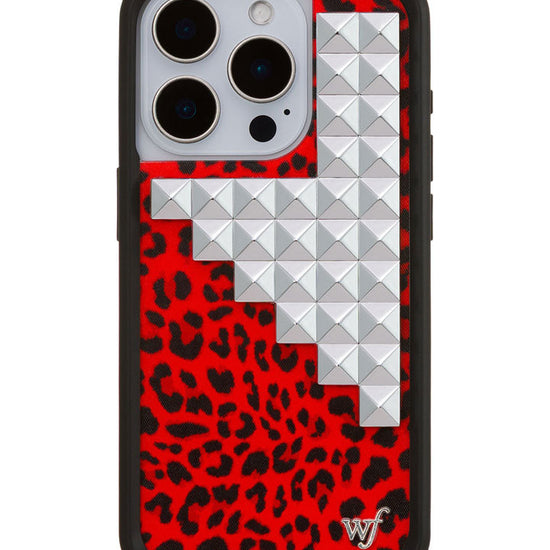 Wildflower iPhone case 15 Pro Red Meow Stud Cute