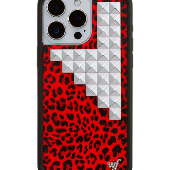 Wildflower iPhone case 15 Pro Max Red Meow Stud Cute