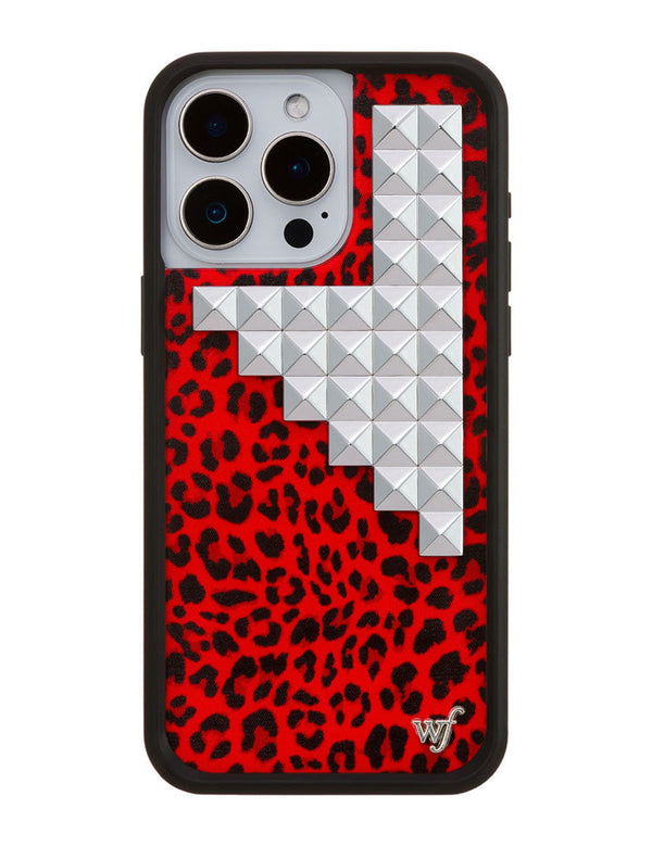 Wildflower iPhone case 15 Pro Max Red Meow Stud Cute