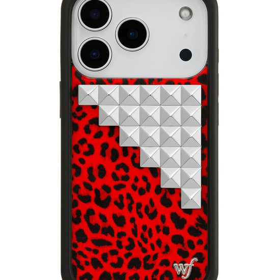Wildflower iPhone case 17 Pro Red Meow Stud Cute