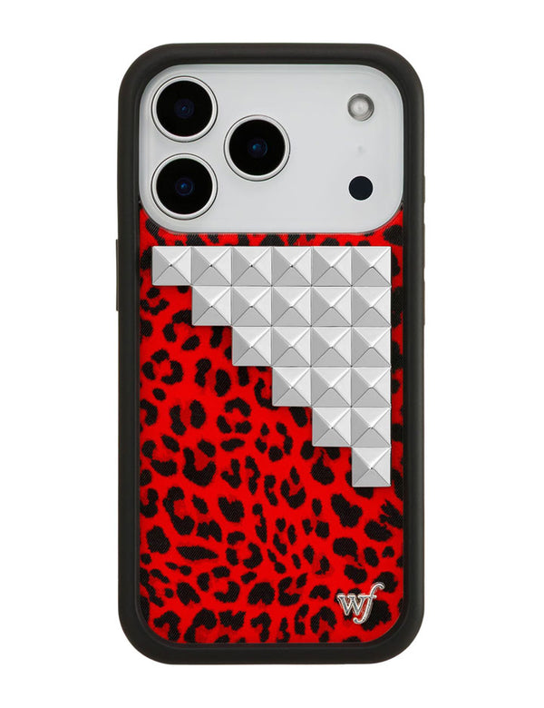 Wildflower iPhone case 17 Pro Red Meow Stud Cute