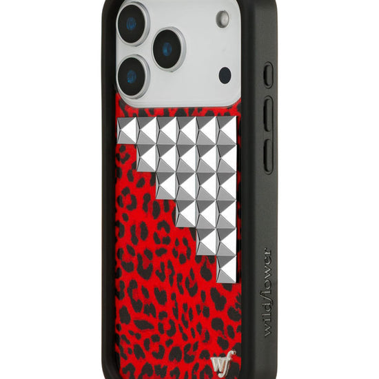 Wildflower iPhone case 17 Pro Red Meow Stud Cute