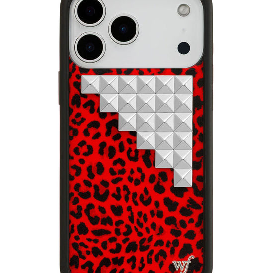 Wildflower iPhone case 17 Pro Max Red Meow Stud Cute