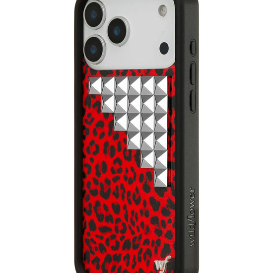 Wildflower iPhone case 17 Pro Max Red Meow Stud Cute