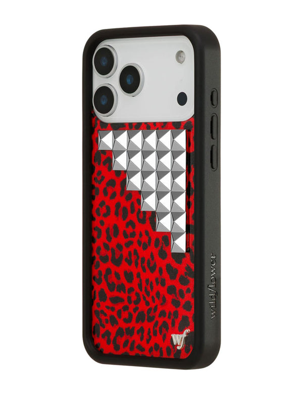 Wildflower iPhone case 17 Pro Max Red Meow Stud Cute