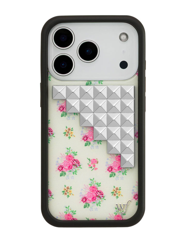 Vintage Floral Stud iPhone 17 Pro Case – Wildflower Cases