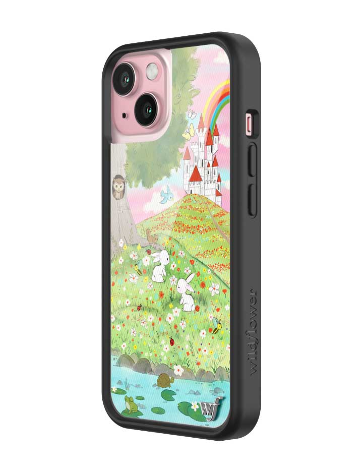 Wildflower iPhone case 15 Fairytale Storybook Castle Animals