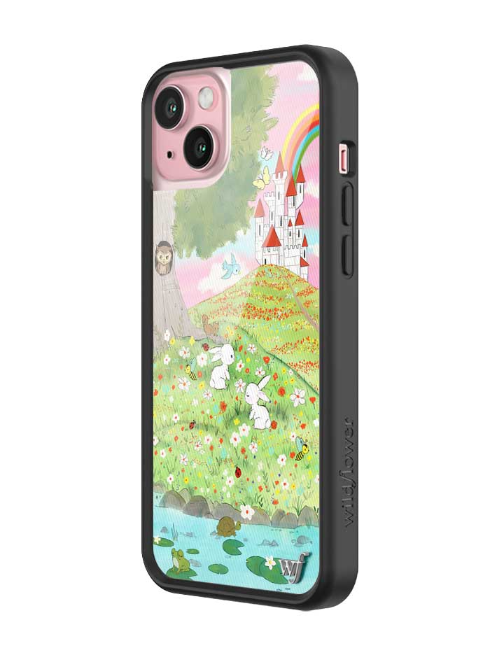Wildflower iPhone case 15 Plus Fairytale Storybook Castle Animals