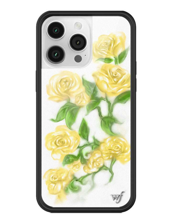 Wildflower iPhone case 14 Pro Max Yellow Roses Flowers Yellow Cute
