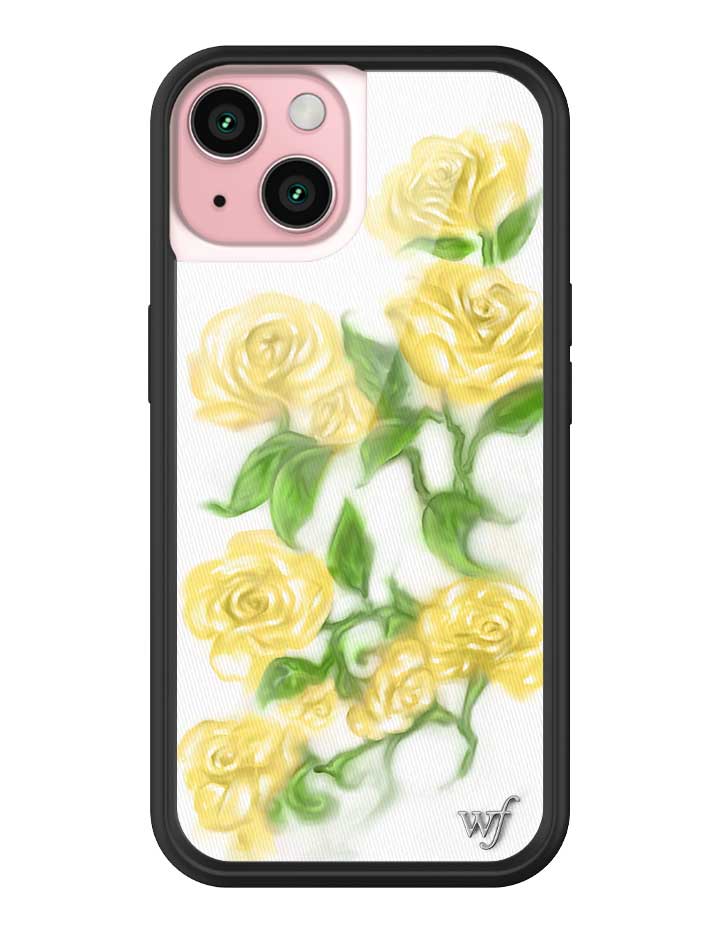 Wildflower iPhone case 15 Yellow Roses Flowers Yellow Cute
